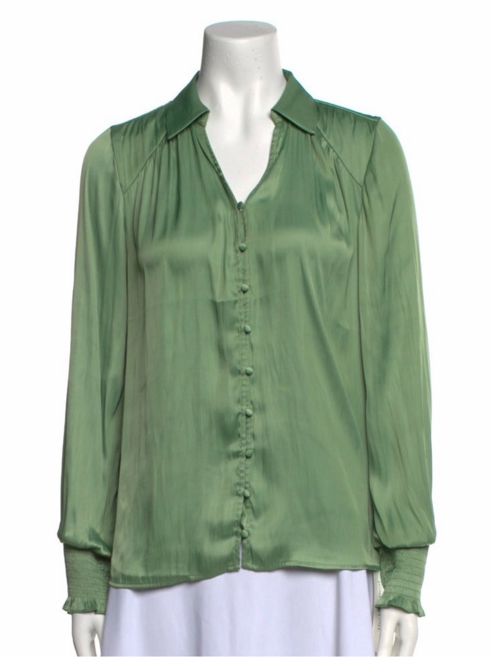 Rachel Zoe Sage Green Button-Front Blouse
